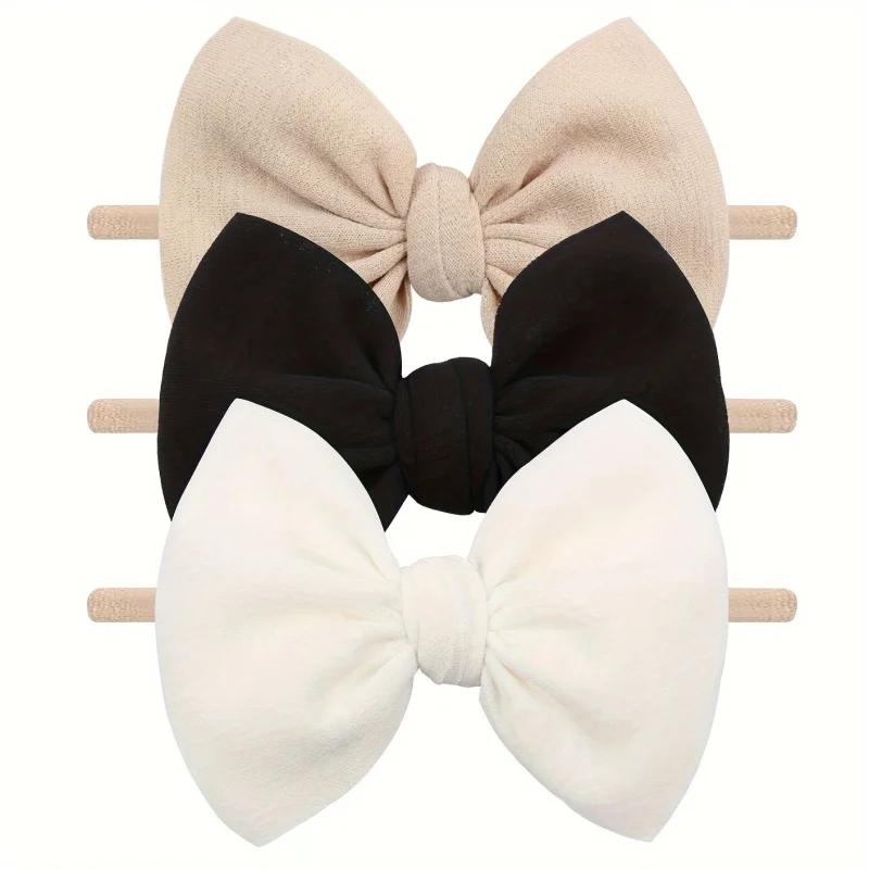 

3pcs/lot Soft Elastic Nylon Bows Headband for Girls Bowknot Infant Cute Hair Clip Kids Toddlers Hair Bands Hair Accessories