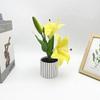 Lily Flower Faux Bonsai Tabletop Decor Interior Arrangement Prop Photographic