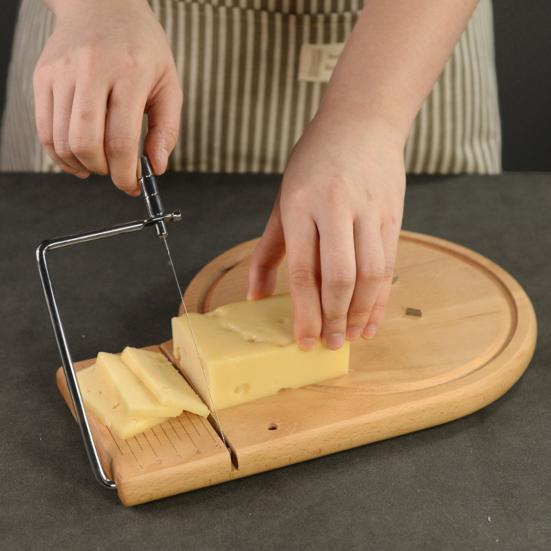 Cheese Curler Wheel Slicer Stainless Steel Cheese Shaver Cutter Hard Cheese Chocolate Beech Wood Base Flower Maker Tool