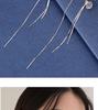 S925 Sterling Silver Chinese Fu Character Anti-Lost Tassel Earrings – Women's Versatile Long Pendant for Clubbing