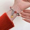 Buddha Red Beads Bracelet Chinese Style Women's Wrist Jewelry Handicraft New Year Bangle Daily