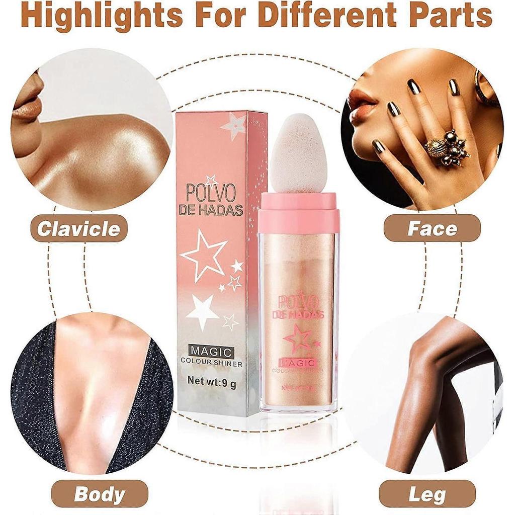 Body Glitter Powder, Highlighter Makeup Powder, Shimmer Sparkle Powder Makeup Highlighter less