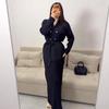 2025 Autumn V-Neck Double-Breasted Knit Bodycon Sweater Dress