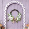 Spring Summer Wreath for Front Door Artificial Flower Wreath for Indoor Outdoor Wall Festival Home Wedding Decor White