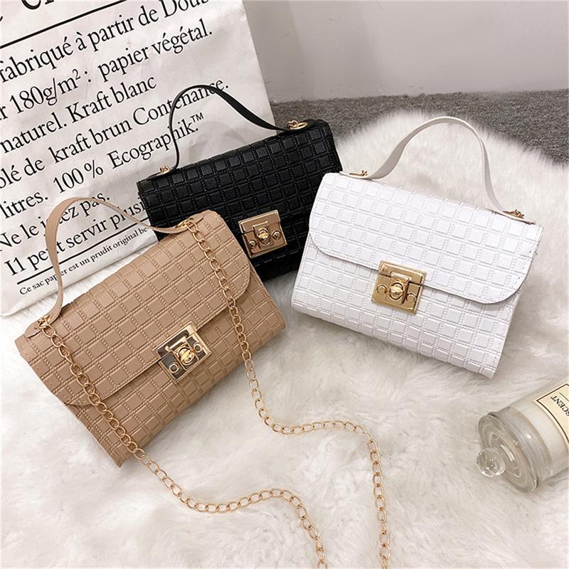 Dámská móda Reliéfní PU kůže Taška přes rameno Řetězová Ležérní crossbody kabelka