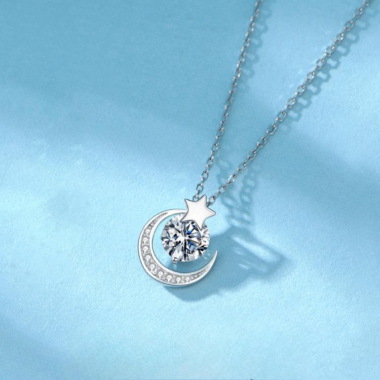 Moon Necklace Female Tide Simple Gift Girlfriend Collarbone Chain Simple Temperament Pendant Light Luxury Niche Quality