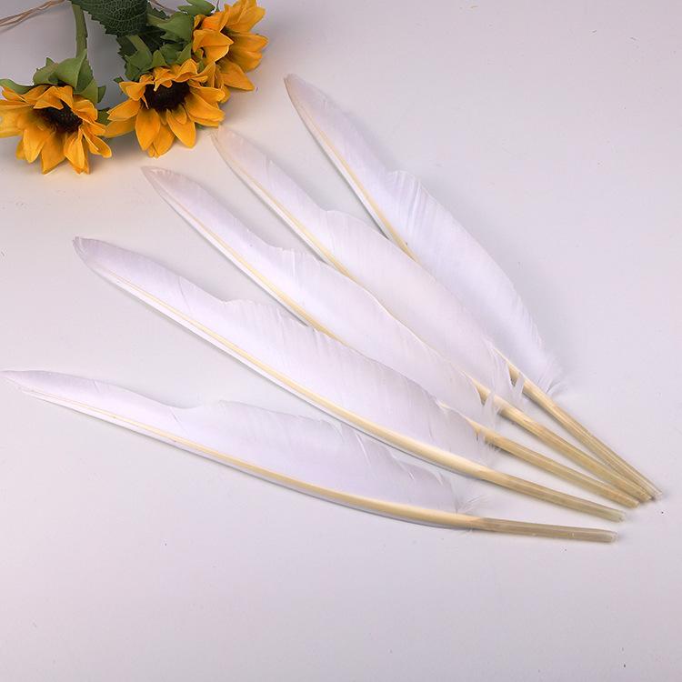 10Pcs Bulk Goose Feathers, 30-35Cm Diy Hunchback Feathers For Pens