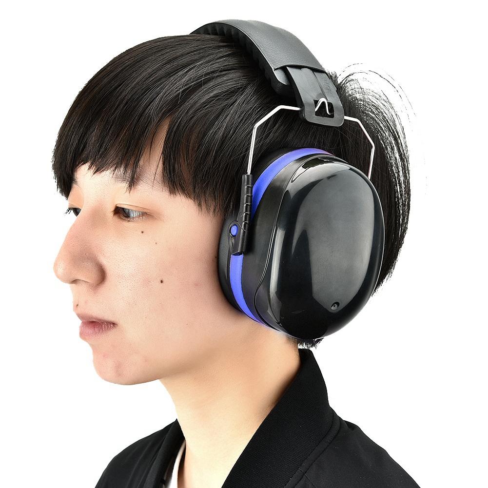 Soundproof Earmuffs Sports Sleep Study Antinoise Hearing Protection Earmuff(Blue)