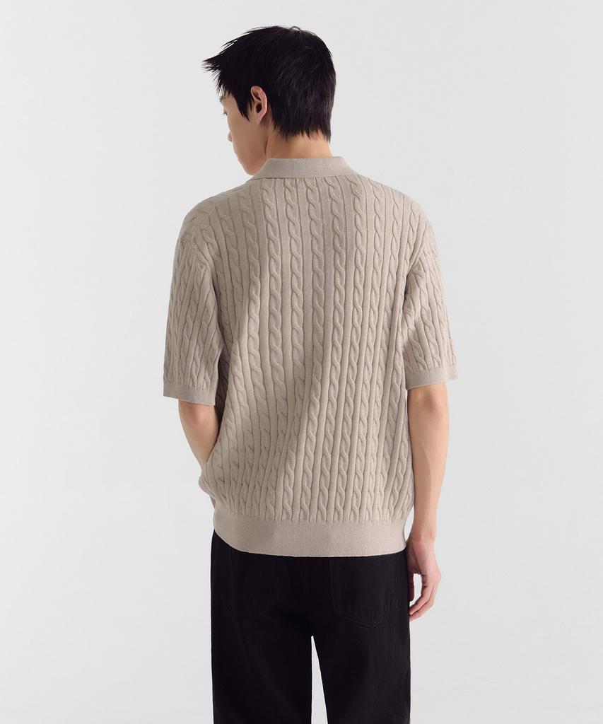 Musinsa Standard Cable Knitted Polo Shirt [Oatmeal]