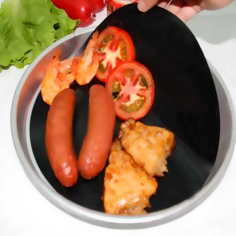 2Pcs Non-stick Round Heat-resistant Liner for Frying Pan 24CM Food Grade Non-stick Frying Pan Mat