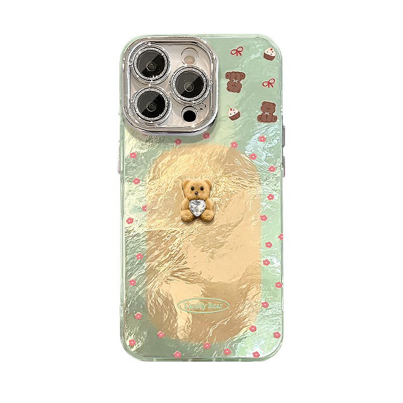 The Floral Bear Bracelet Is Suitable for Apple 17 Mobile Phone Case Iphone15promax High Value 16 New Women's Models 14 Outside