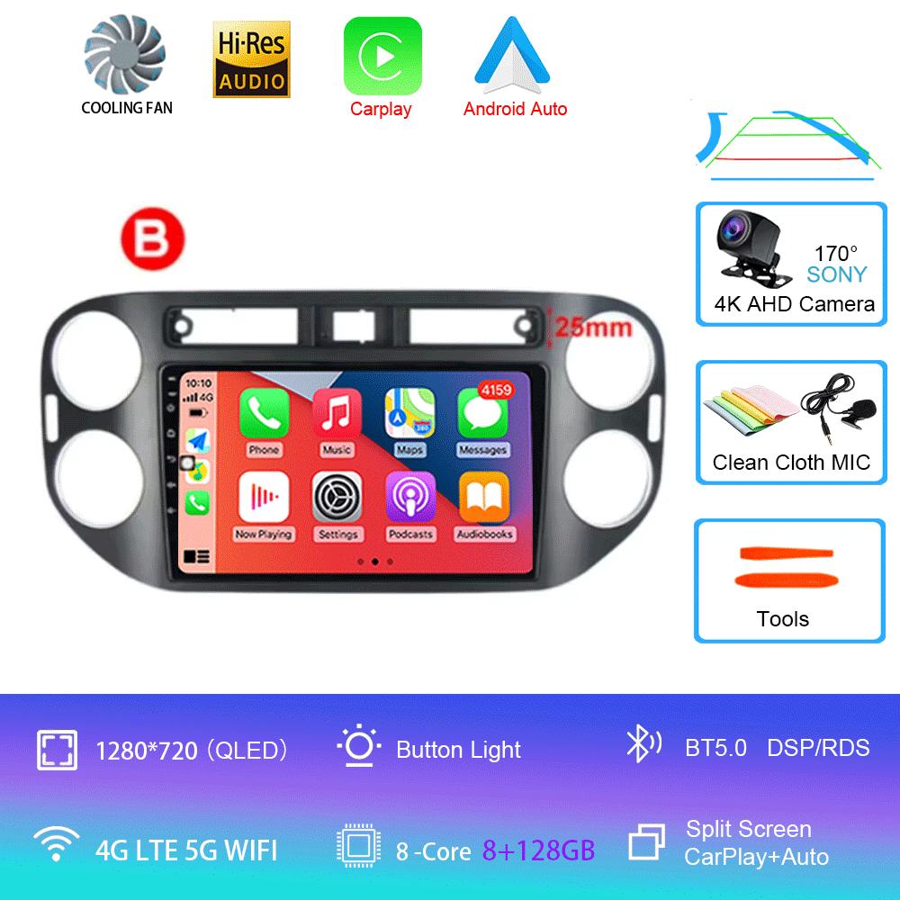 Car Radio Android 14 For VW Volkswagen Tiguan 1 NF 2006 - 2016 Wireless Carplay Auto Multimedia Video Player 4G GPS Head Unit BT