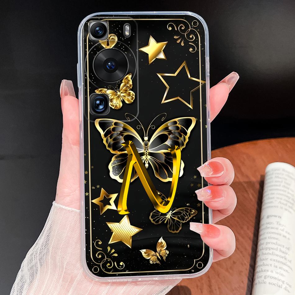 

Чехол для телефона Huawei P60 P50 Pro P50E С красивыми буквами Легкий Мягкий ТПУ Прозрачный Силиконовый Чехол Для Huawei P 60 P 50 Обложка Huawei P60&Transparent