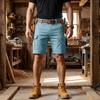 Pantalones Cortos Cargo para Hombre con 6 Bolsillos, Cierre de Botón, Cintura Elástica, Color