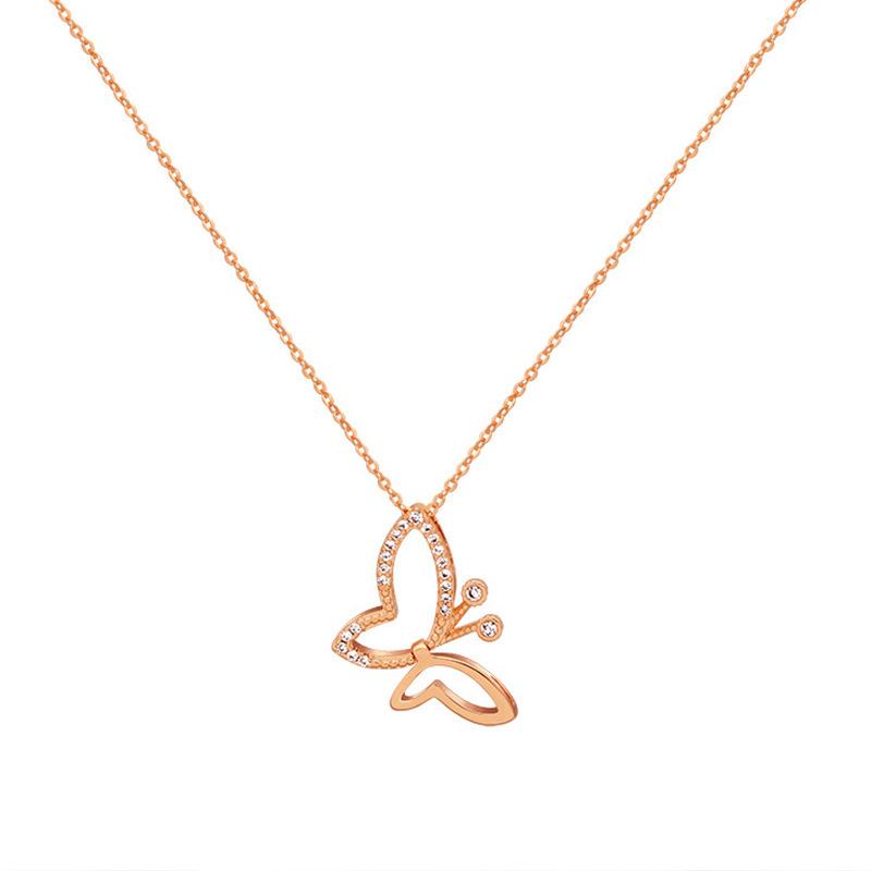 Elegant Butterfly Zircon Necklace: Trendy Korean Style for Women