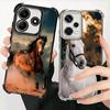 Ferghana Horse Animal Plating Phone Case For Xiaomi Redmi Note 14 15 Pro Plus 13 12 11 11S 11T 10 9S 9 5G Anti-Fall Airabag Cove