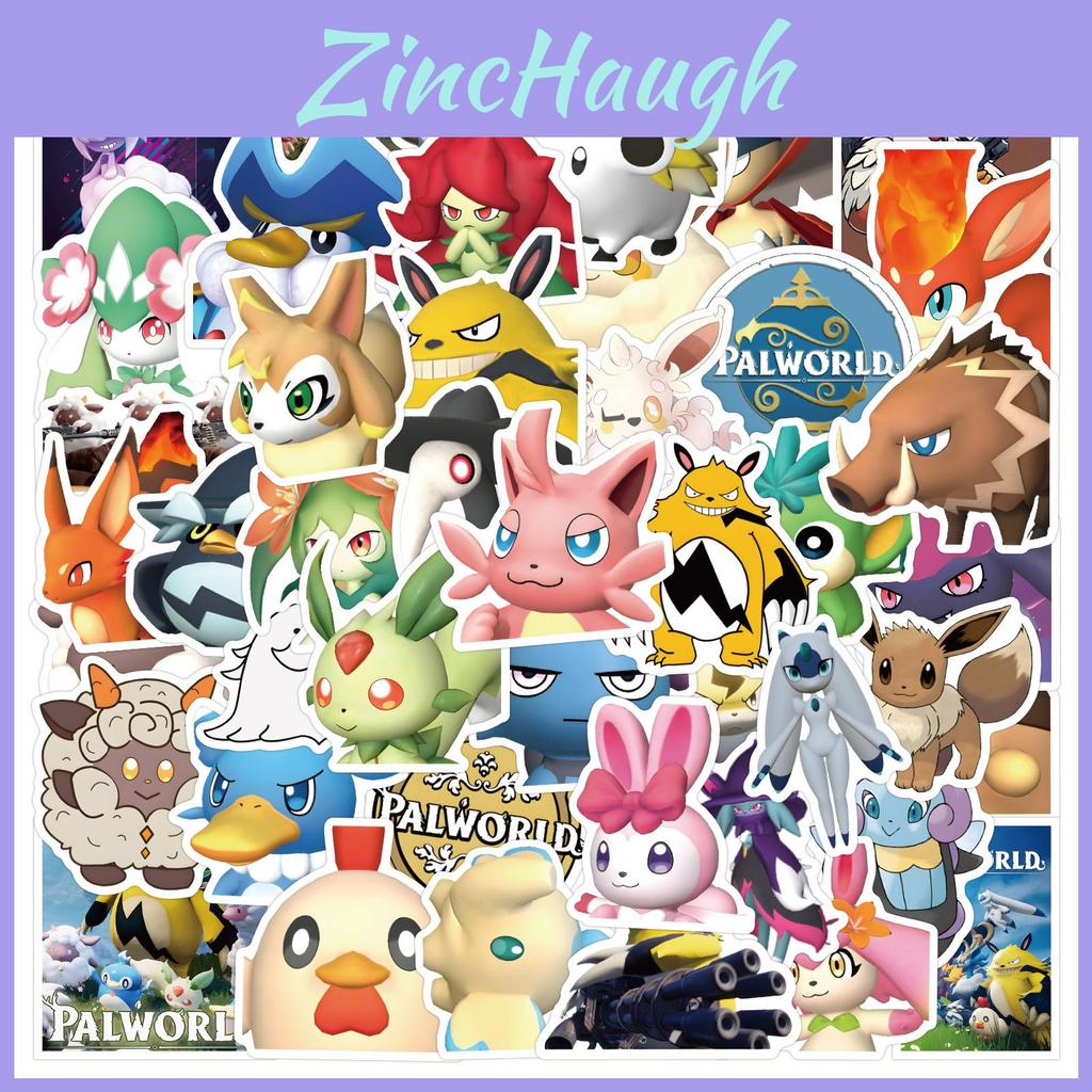 55pcs Palworld Cartoon Fantasy Creature Paru Stickers Adorable Print Cute Style