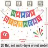 Colorful Happy Birthday Banner, Fabric Background Wall Decor for Party