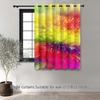 1PC High Blackout Polyester Curtain, Left and Right Circulation Double-sided Matte, Perforated, Multi-color Radial Pattern