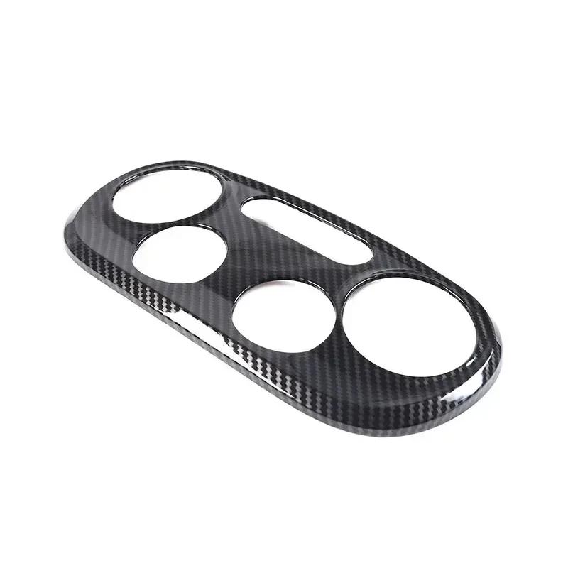 For Fiat 500 2016-2024 ABS Carbon Fiber Car Air Conditioning Adjustment Switch Button Frame Cover Interior Car Accessories