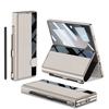 Samsung Z Fold6 Mobile Phone Chitin Leather Bracket Folding Screen Anti Fall Flip Cover Leather Case Film Integrated Pen Slot