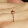UNI.J Heart Garnet Rose Gold Ring Ir260