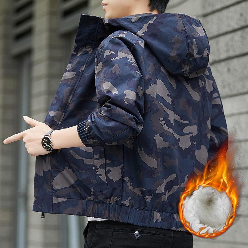 Jacket Men's Spring and Autumn Hooded Camouflage Men's Korean Style Autumn Trend Jacket Work Wear Functional Casual Autumn Top