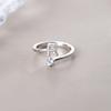 Hot Sale Adjustable Fashion 26 Letters Ring  925 Sterling Silver Jewelry For Women Gift