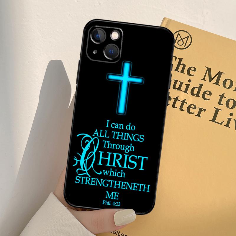 Christian Jesus Christ Bible Verse Phone Case For iPhone 17 16 14 13 12 11 15 Pro Max mini XR 16e 15 16 Plus 17 Air Full Cover