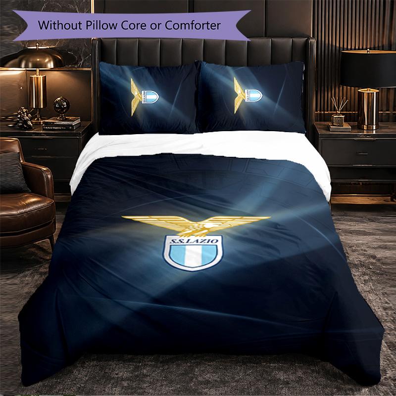 Biancheria da letto a tema Lazio FC Set 3 Pezzi Copripiumino Biancheria da letto decorativa per camera da adolescente Decorazione per la casa