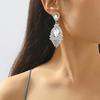 1 par de pendientes Retro brillantes con incrustaciones de diamantes de imitación, pendientes colgantes con borlas geométricas, regalo de joyería para mujer