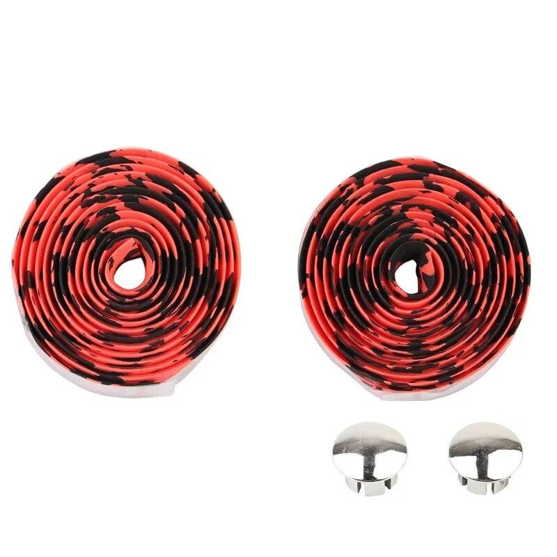 1 pereche de bandă de ghidon pentru bicicletă de drum, respirabilă, anti-alunecare, bandă pentru bicicletă cu burete, camuflaj, absorbant șoc, mâner, accesorii MTB