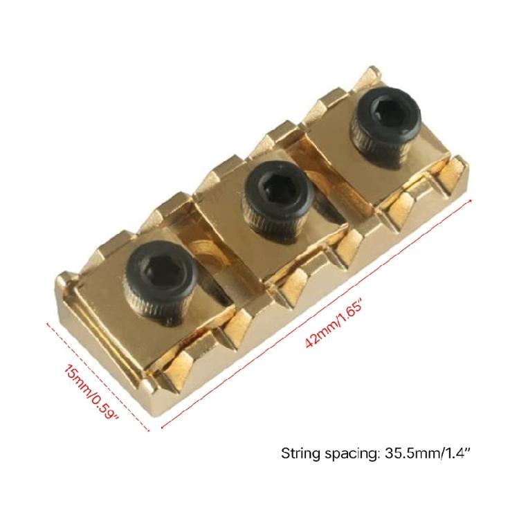 Metal Guitar String Locking Nut Guitar Lock Nut with Mounting Screws and Wrench