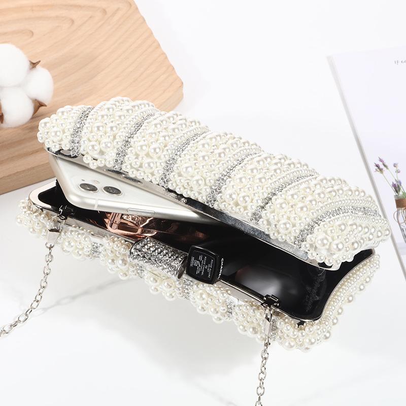 Diansheng new pearl  women's dinner , European beautiful women's evening gift  messenger  newbag