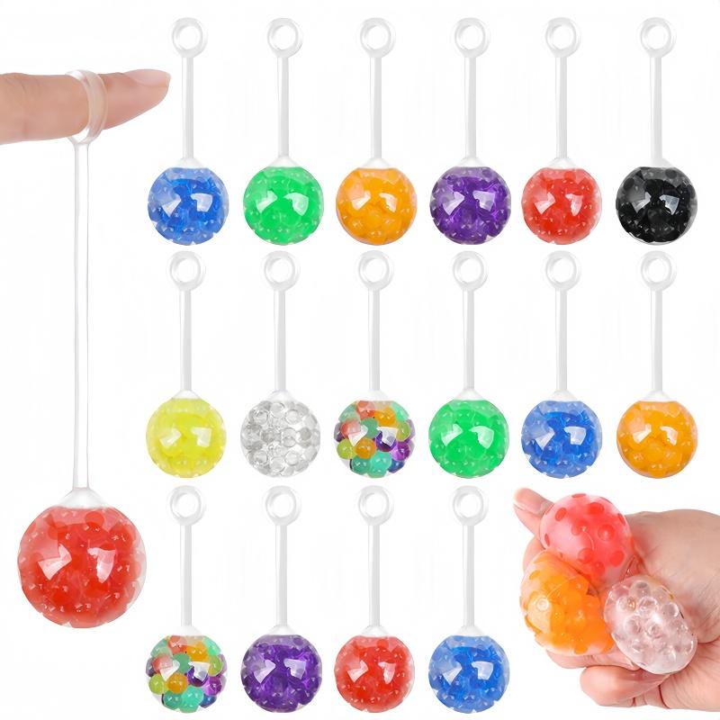 Topmix 5-10Pcs Colorful Squeeze Ball With Rope Soft Yo-Yo Sensory Toys For Kids Stress Relief Birthday Party Favors Pinata Fillers