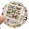 50pcs Vintage Animal Flower PVC Sticker Aesthetic Children's Stationery DIY Decoration Scrapbooking School Supplies