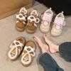 Cartoon cute kitten cotton slippers female 2025 autumn and winter new indoor furniture Velcro warm outer cotton shoes