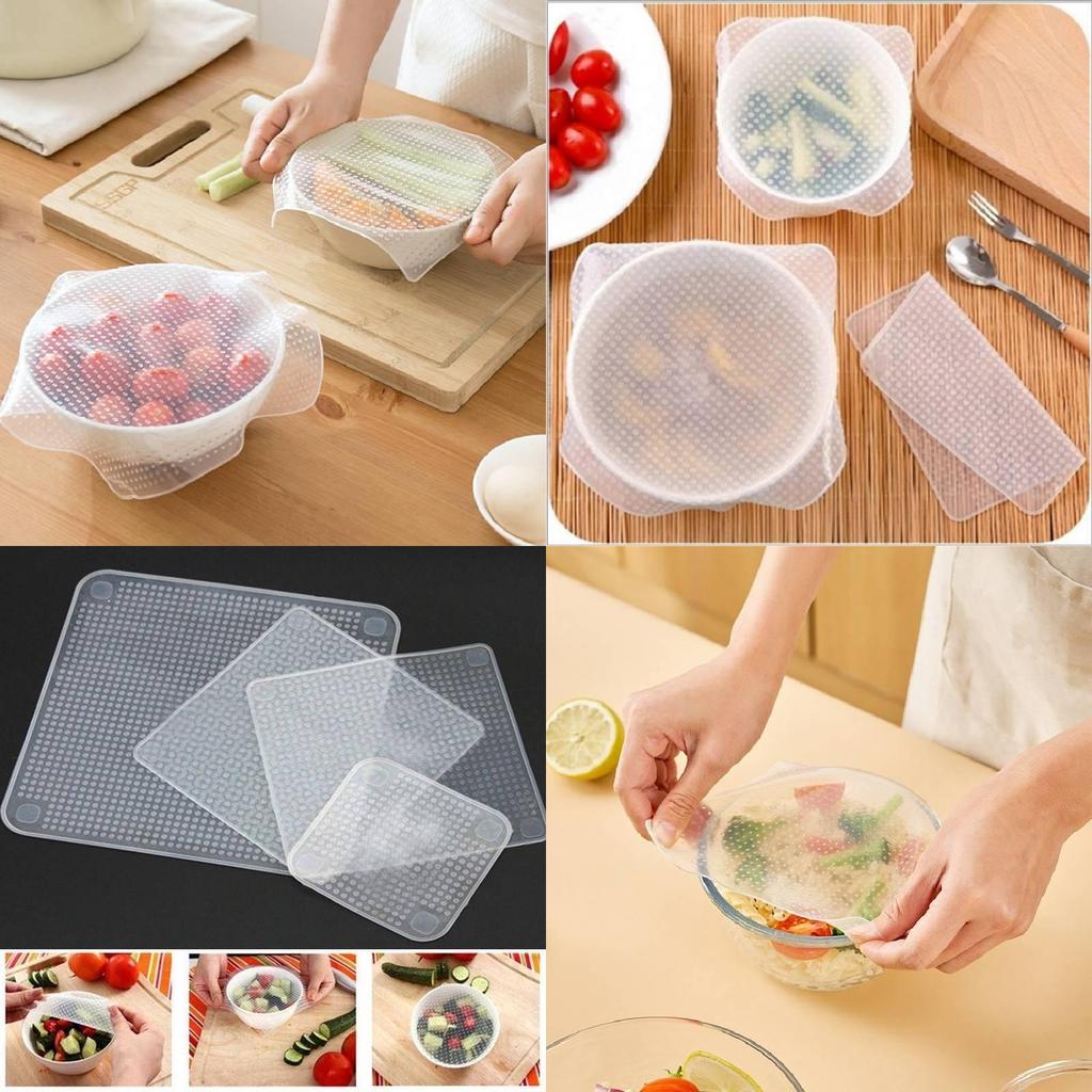 Transparent Silicone Reusable Food Wrap Versatile Microwave Bowl Lid Kitchen Cover