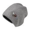 Women's Oversized Woolen Beanie - Trendy, Warm, Button-Detail Pullover Hat for Autumn/Winter Streetwear.