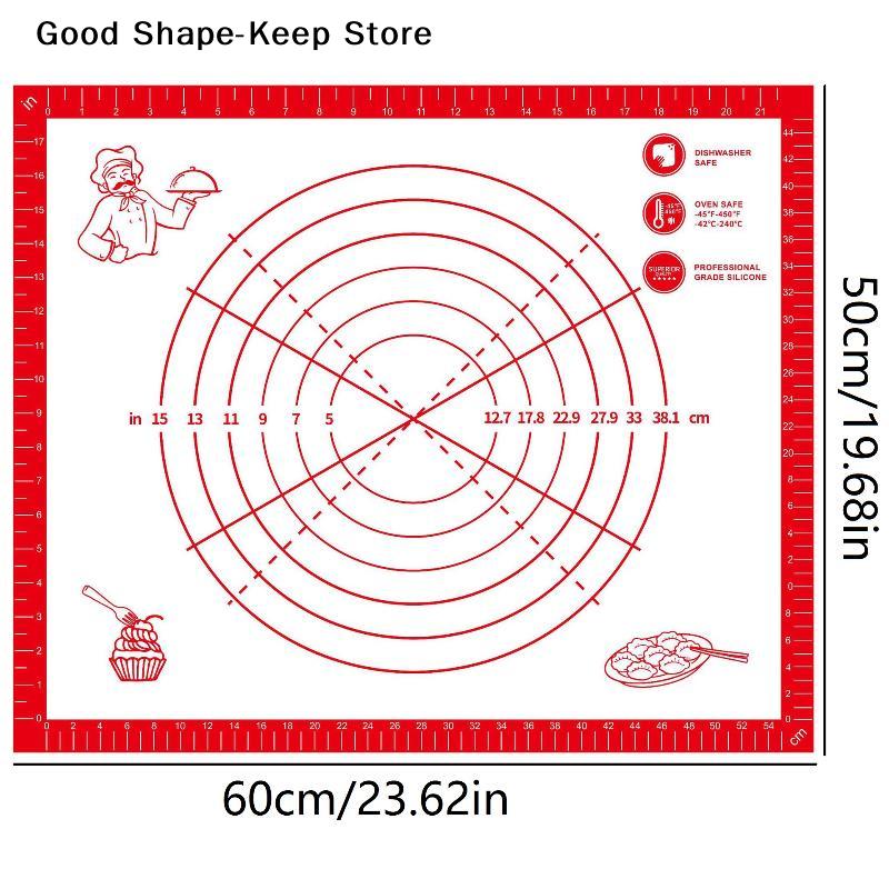 1 Stück Silikon Antihaft-Küchenhelfer Backformen Backmatte Knetmatte Teigmatte Pizza Kuchen Teigbereiter Küche Kochen Grill