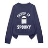 YZH-3 Round Neck Halloween Pullover Sweater with Long Sleeves - Autumn Printed Style