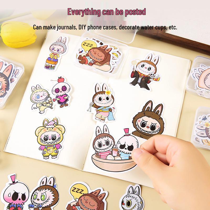 Boxed Labubu Stickers - 12 Sheets for Elementary School and Kindergarten Students