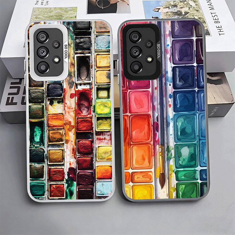 Watercolors Set Paint Palette Soft Phone Case for Samsung A17 A16 A15 A14 A13 A57 A56 A55 A54 A53 A37 A36 A35 A34 A33 A26 A25 A2