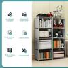 5 Tier Book Shelf 8 Cube Storage  Tall Bookcase Shelf Assembled Freestanding Vertical Storage Rack for Bedroom   Living