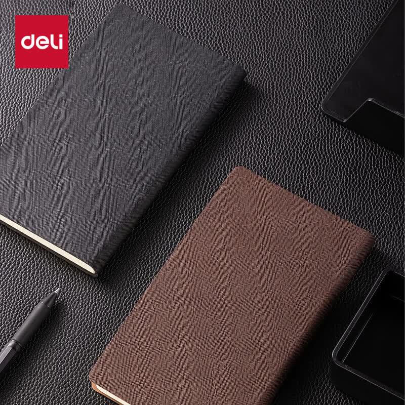 Deli A5 Leather-Bound Business Notebook