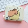 Cute Cartoon Capybara Short Wallet PU Leather Zipper Coin Purse Multi Slot Credit Card Holder Waterproof Storage Bag Key Bag