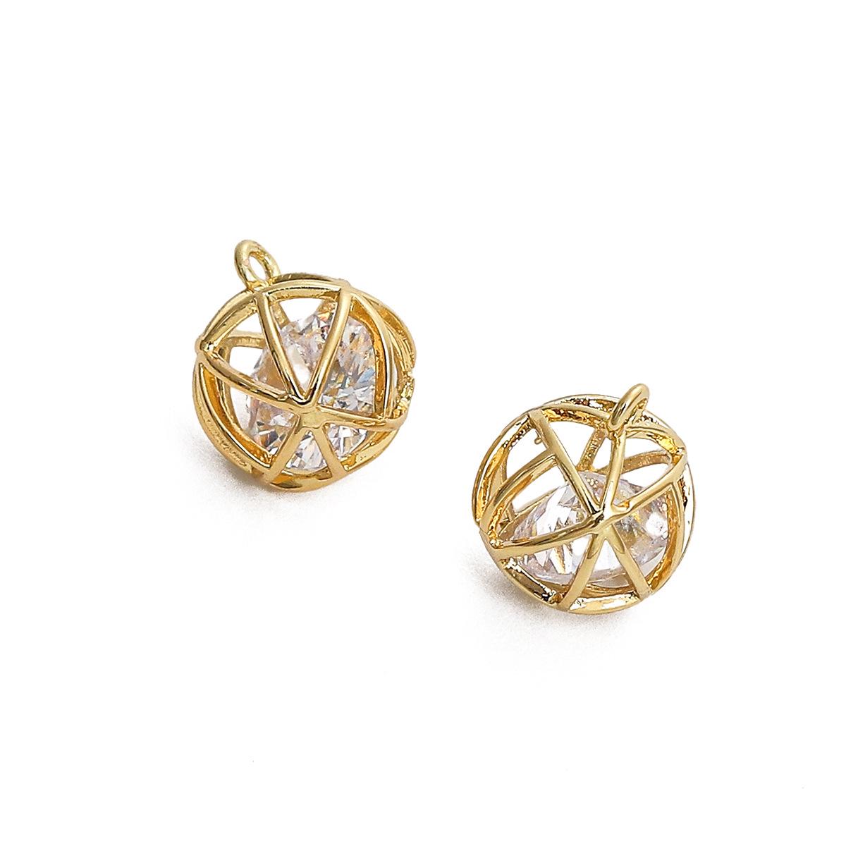 

14K Gold Filled Openwork Triangle Zircon Copper Jewelry DIY Accessories: Pendant, Bracelet, Necklace, Earrings