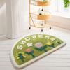 Cartoon Bathroom Foot Mat Imitation Cashmere Bathroom Floor Mat Thickened Half Round Bathroom Anti Slip Mat Cute Plush Door Mat