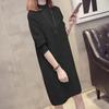 Half Turtleneck Sweater for Women In Autumn and Winter Loose Long-sleeved Mid-length Knitted Dress Solid Color Casual Pullover