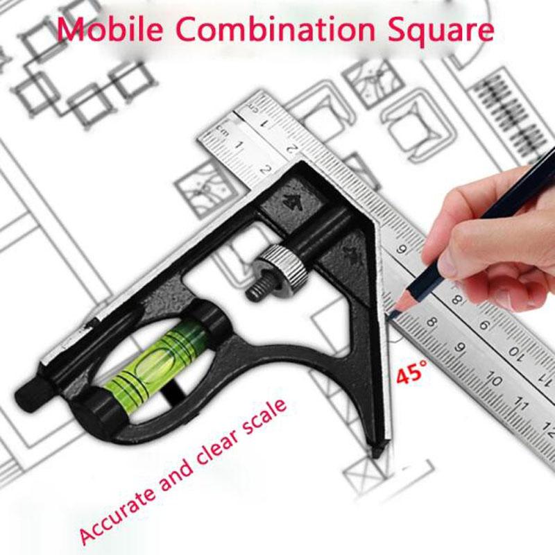 300mm Square Right Angle Ruler Protractor Adjustable Woodworking Tools Angle Ruler Measuring Tools Combination Spirit Level